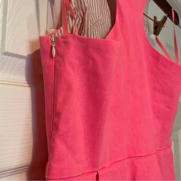 NWOT Neon Pink Denim Cotton Fit & Flare Tank Mini Dress Size Large - Picture 6 of 11